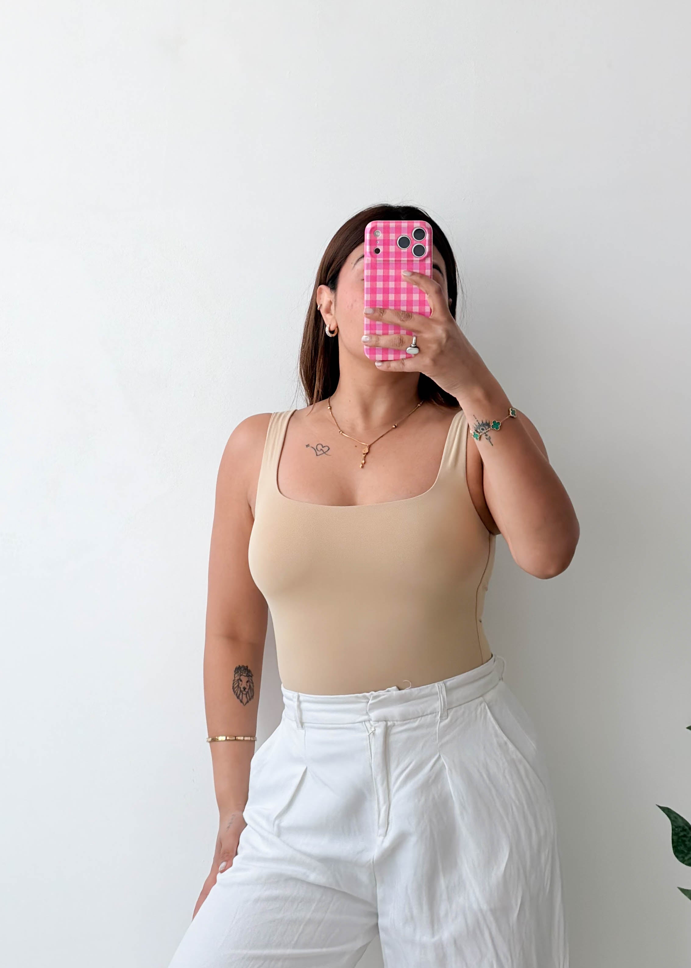 Size XS Nude Square Neck Bodysuit