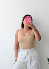Size XS Nude Square Neck Bodysuit