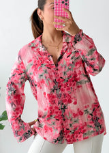 Size S-M Pink Floral Shirt