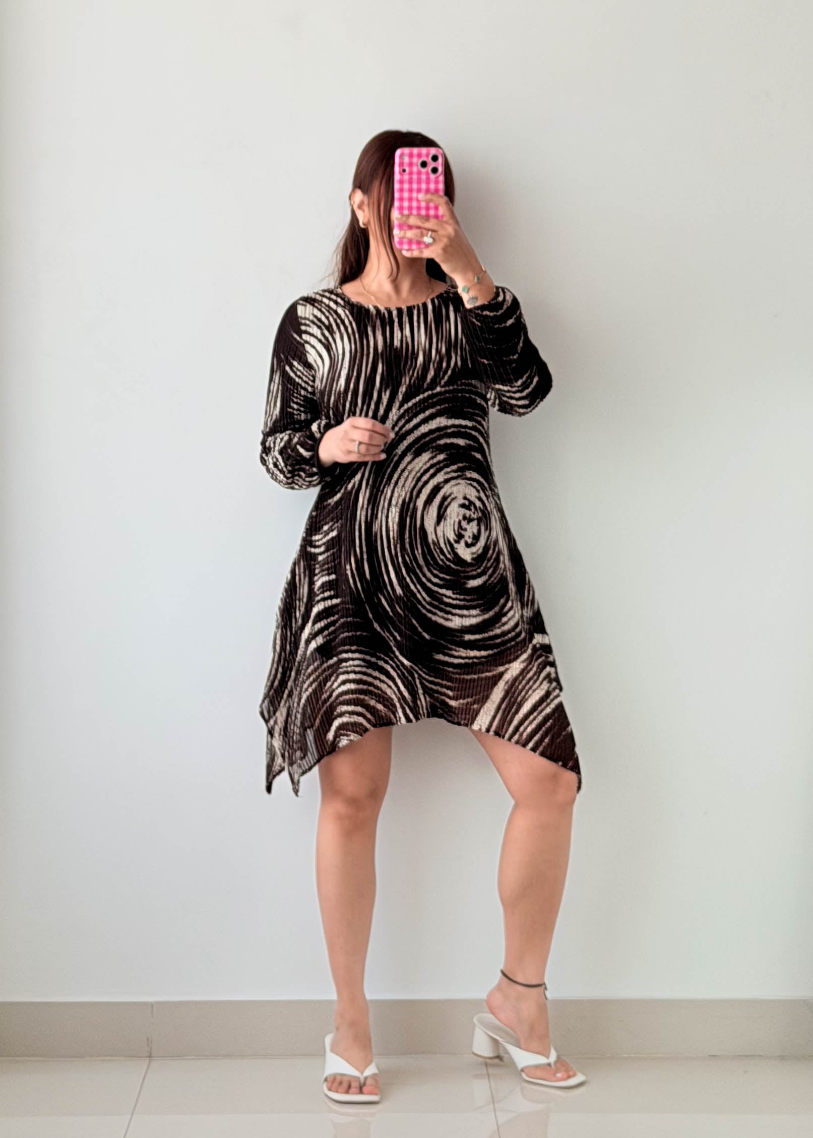 Size S-M Abstract Print Tunic Dress