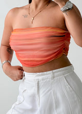 Size XS-S Orange Ombre Mesh Tube Top