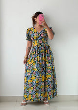 Size S-M Black Floral Maxi Dress