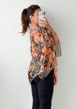 Size XS-M Peach Animal Print Kaftan Top
