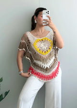 Size XS-S, Boho Crochet Fringe Top - Closet by Payal
