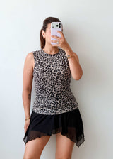 Size M-L Leopard Print Sleeveless Top