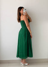 Size S-M Emerald Green Smocked Maxi Dress