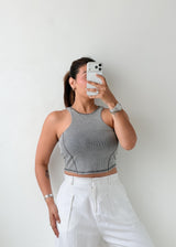 Size XS-S Grey Racerback Crop Top