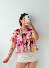 Size XS-S Pink Floral Babydoll Top