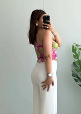 Size S-M, Floral Tie Dye One Shoulder Summer Top - Closet by Payal