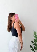 Size M Black Square Neck Bodysuit