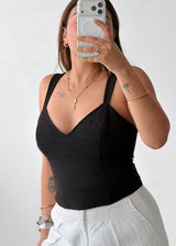Size M-L Black Structured Tank Top