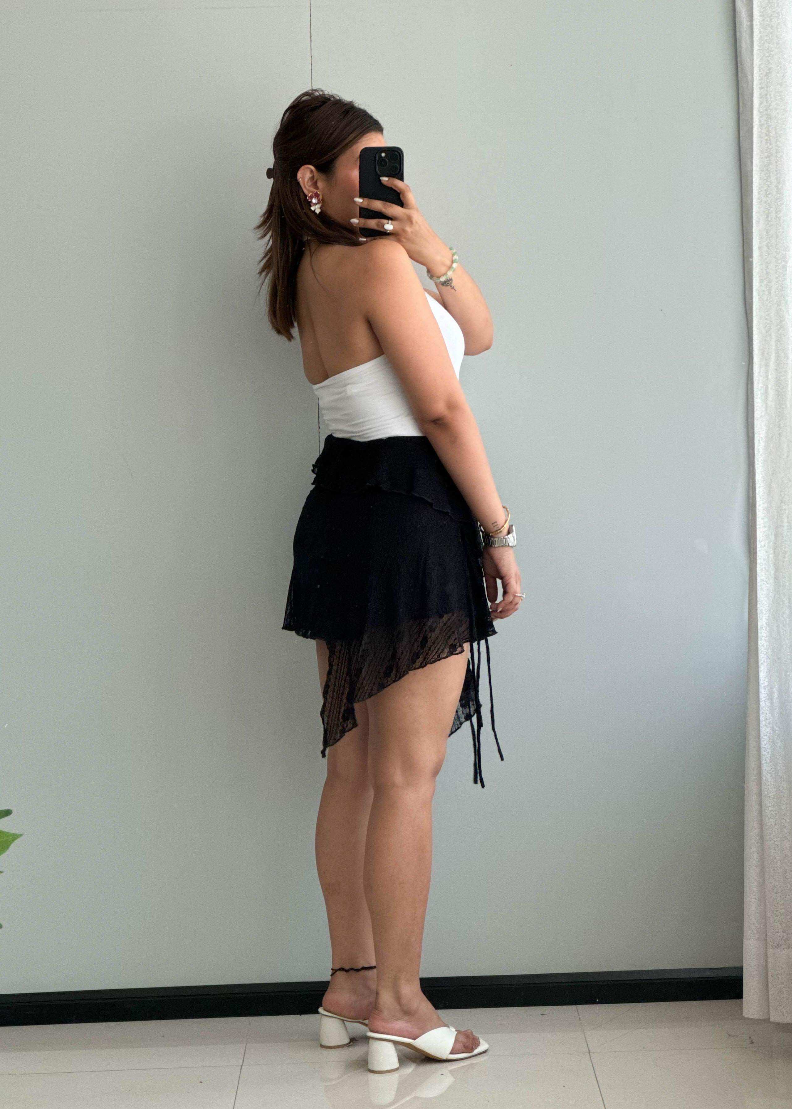 Waist : 30-32, Layered mini skirt with shorts inside - Closet by Payal