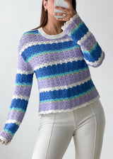 Size M-L Multicolor Crochet Knit Sweater