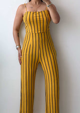 S-M Yellow Striped Jumpsuit
