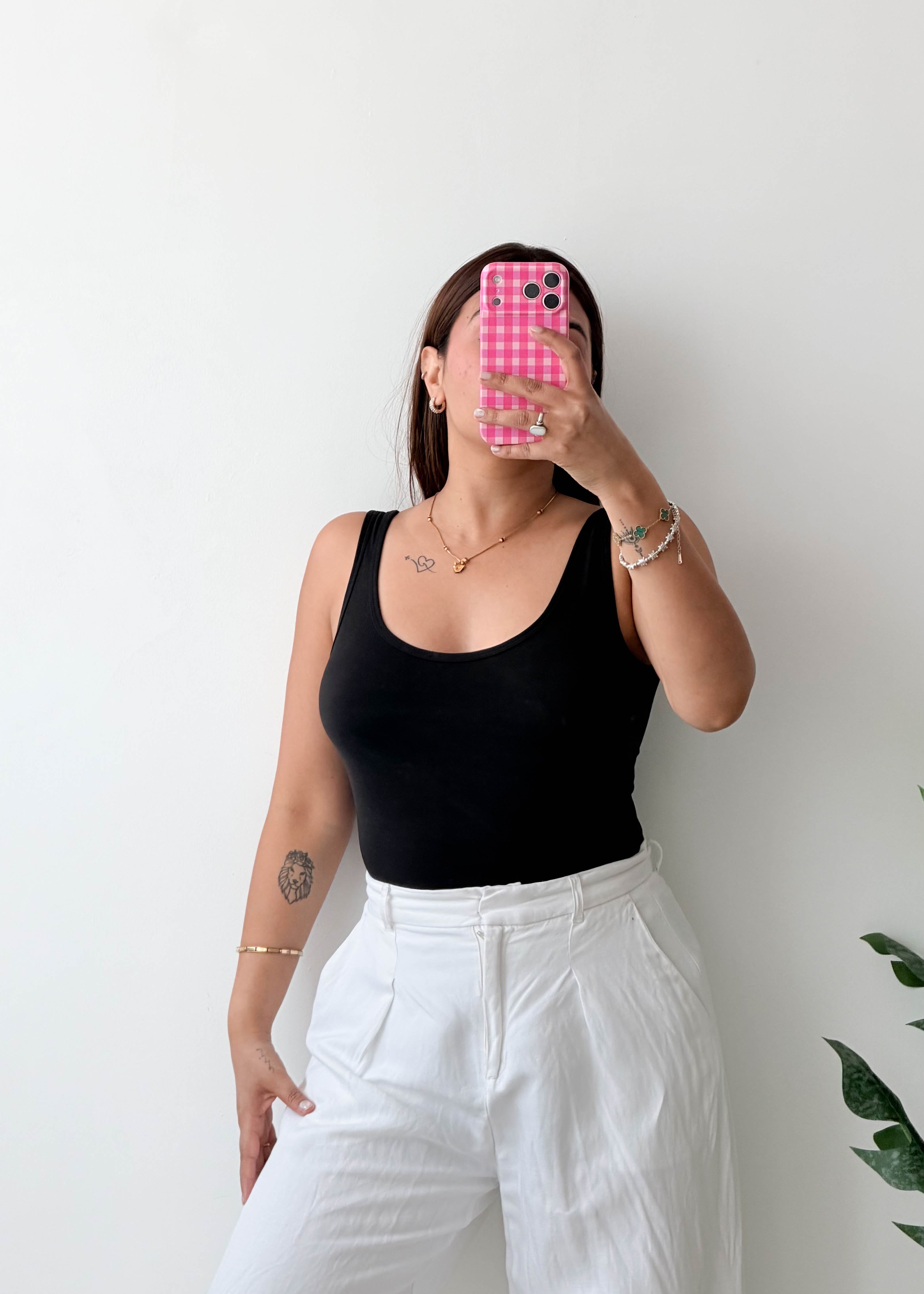 Size S-M Black Scoop Neck Bodysuit