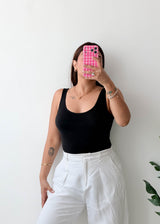 Size S-M Black Scoop Neck Bodysuit