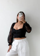 Size S-M Black Lace Corset Top