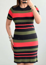 SIZE L-XL, Lycra Ribbed Bodycon Dress - Closet by Payal