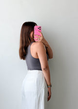 Size M Charcoal High Neck Sleeveless Bodysuit