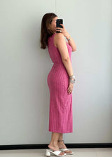 SIZE M-L, Cotton Ribbed bodycon Dress - Closet by Payal