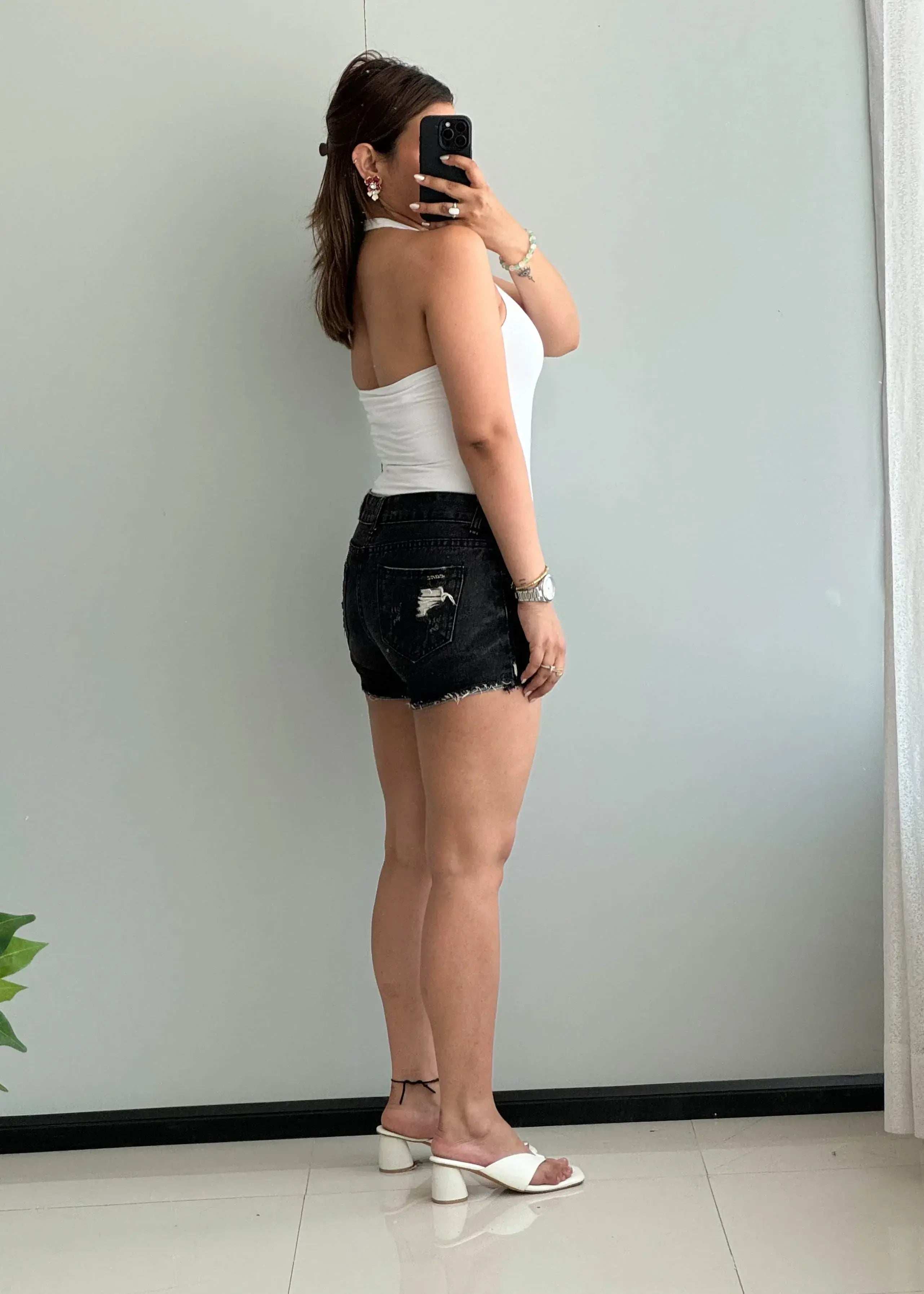 Waist : 30-31, Low waisted Denim Shorts - Closet by Payal