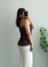 Size M-L, Leopard Print Smocked Tube Top for Women - Closet by Payal
