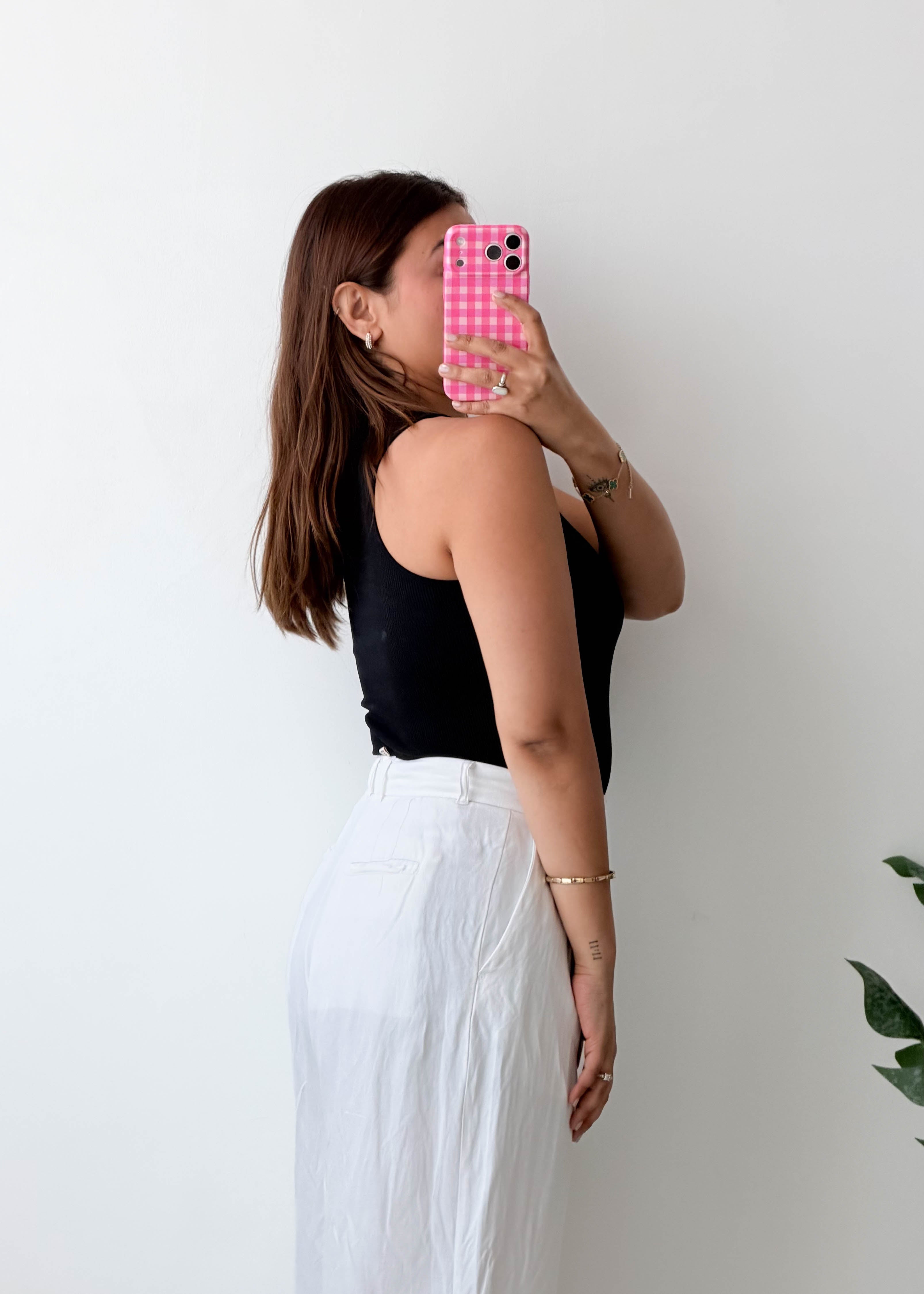 Size XS-S Black Racerback Bodysuit