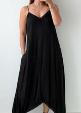 Size S-M Black Strappy Flowy Maxi Dress
