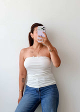 Size M-L White Strapless Tube Top