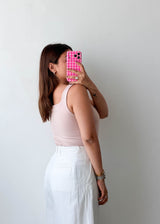 Size L Blush Pink Square Neck Bodysuit