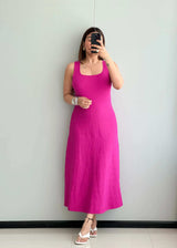 SIZE M-L, Solid fit & flare Dress - Closet by Payal