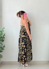 Size M-L Black Floral Maxi Dress