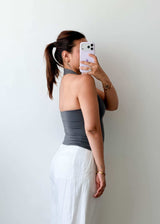 Size XS-S Charcoal Grey Halter Bodysuit