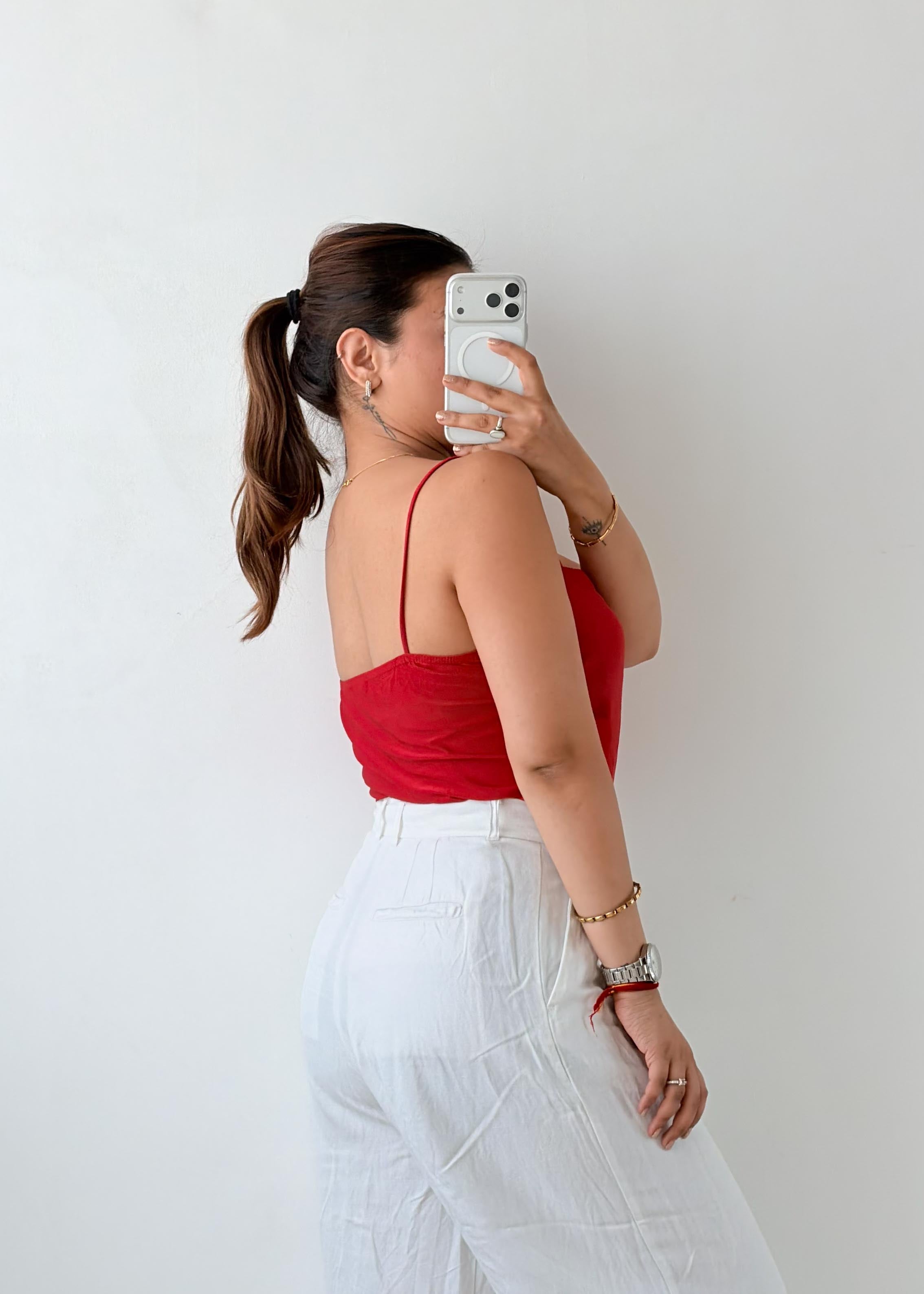 Size L-XL Red Cami Bodysuit