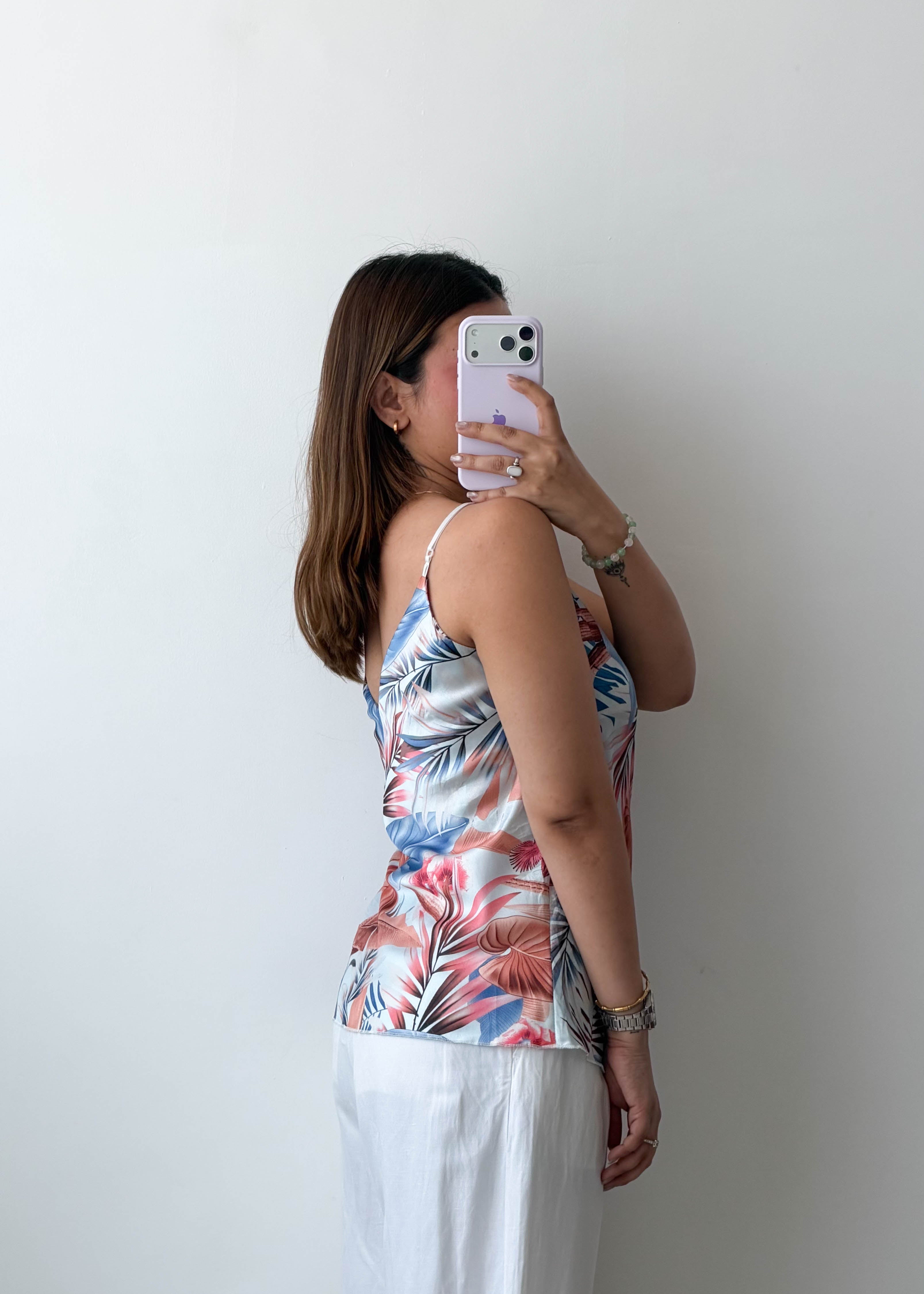 Size S Tropical Print Cami Top