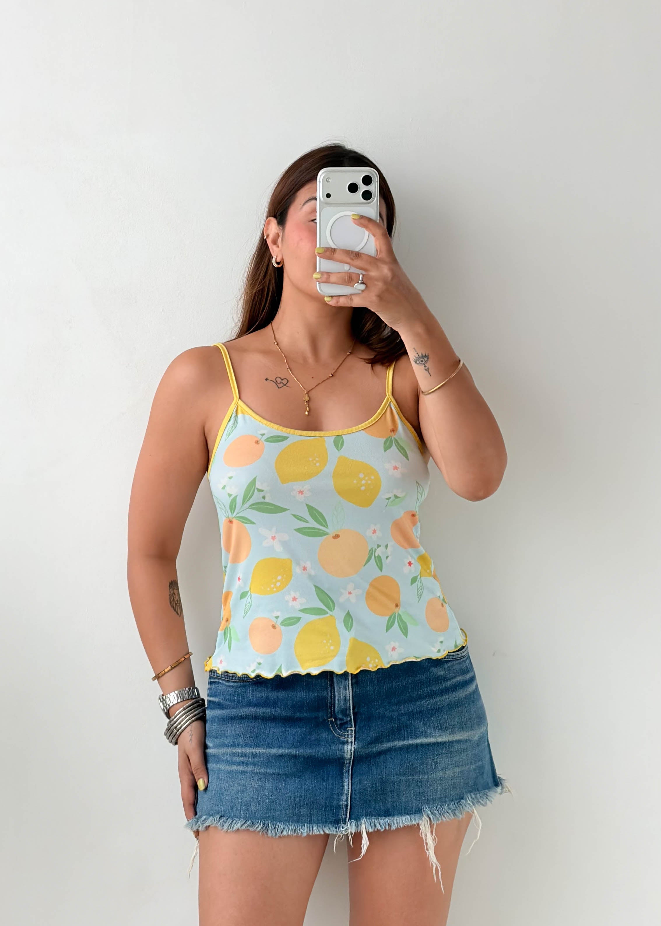 Size S-M Lemon Print Cami Top