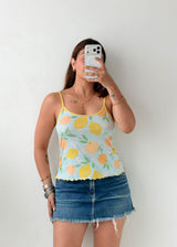 Size S-M Lemon Print Cami Top