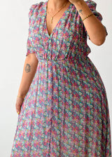Size M-L Pink Floral Wrap Maxi Dress