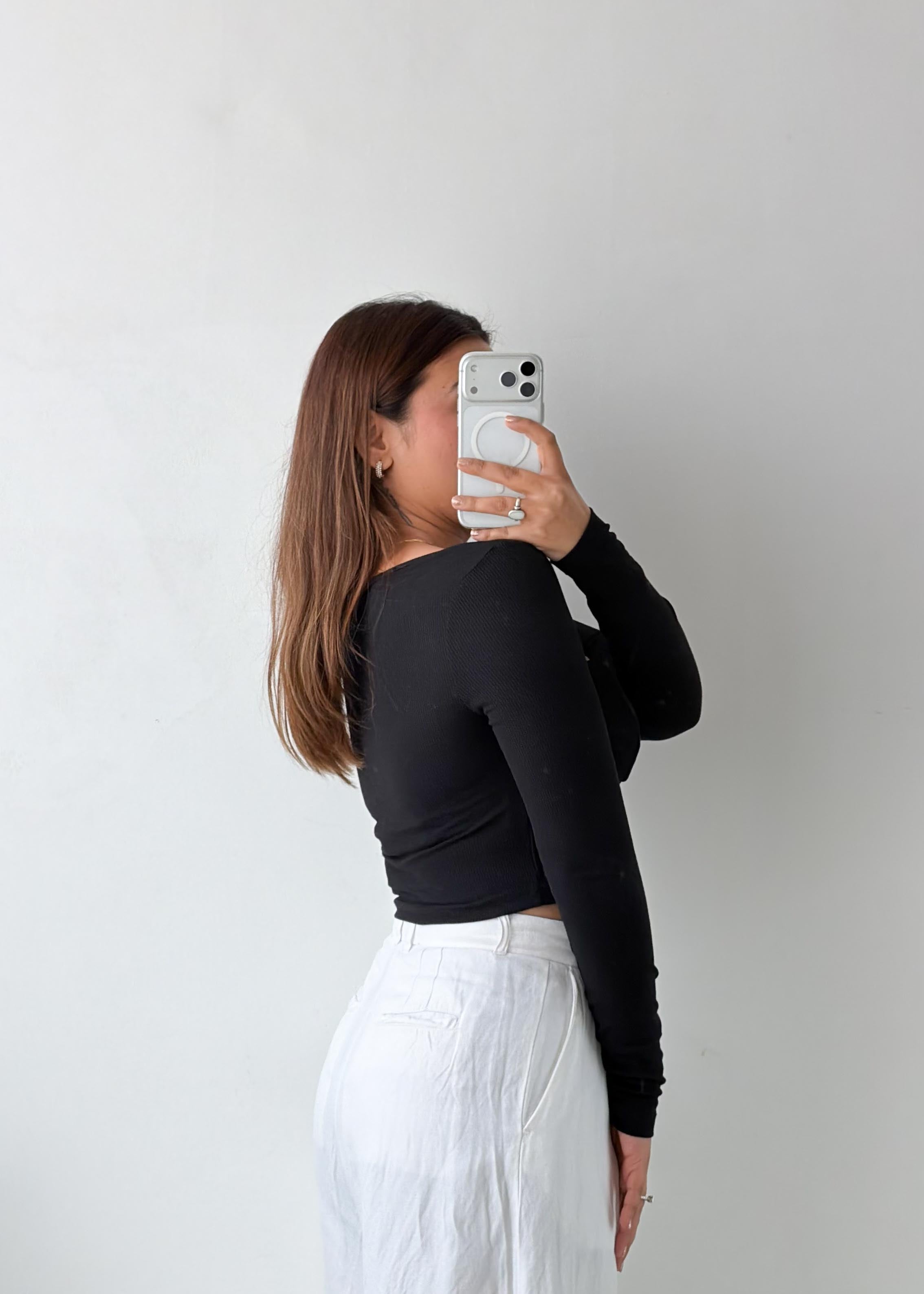 Size XS-S Black Sweetheart Corset Crop Top