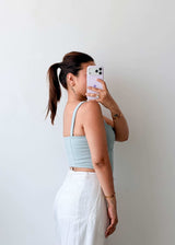 Size M Powder Blue Corset Style Top