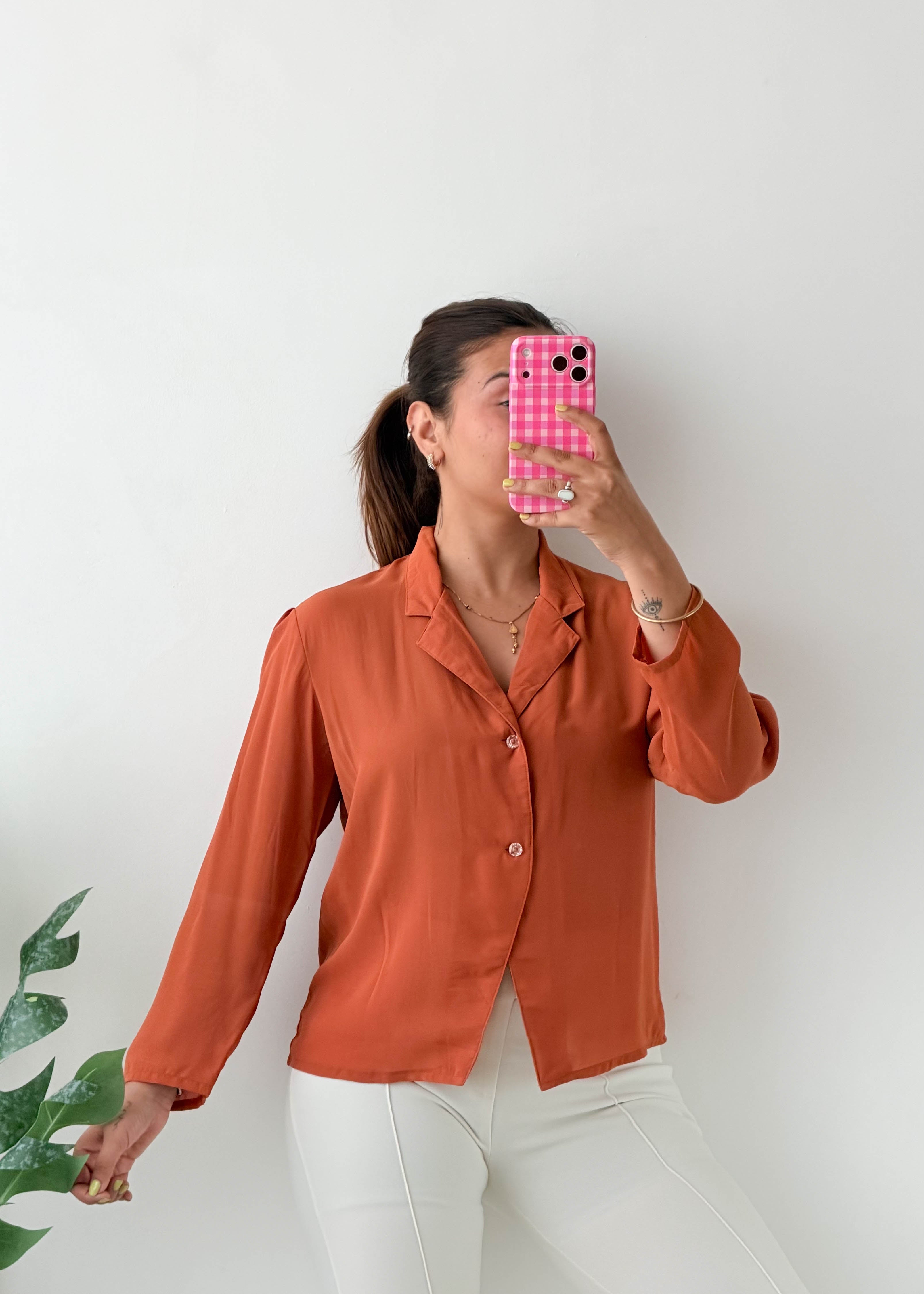 Size M Rust Collared Shirt