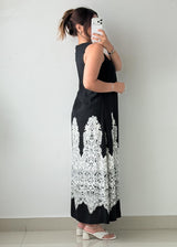 Size XS-S Black Printed Maxi Dress