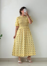 Size M-L Yellow Polka Dot Maxi Dress