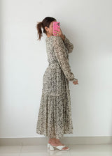 Size S-M Black Floral Wrap Maxi Dress