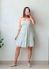 Size S-M Mint Floral Back Tie Mini Dress