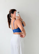 Size S Royal Blue Lace Corset Top