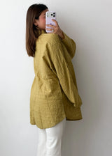 Size XL-2XL Olive Textured Button Shirt