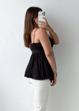 Size S Brown Chiffon Babydoll Cami Top