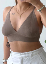 Size S-M, Taupe Seamless Bralette Top