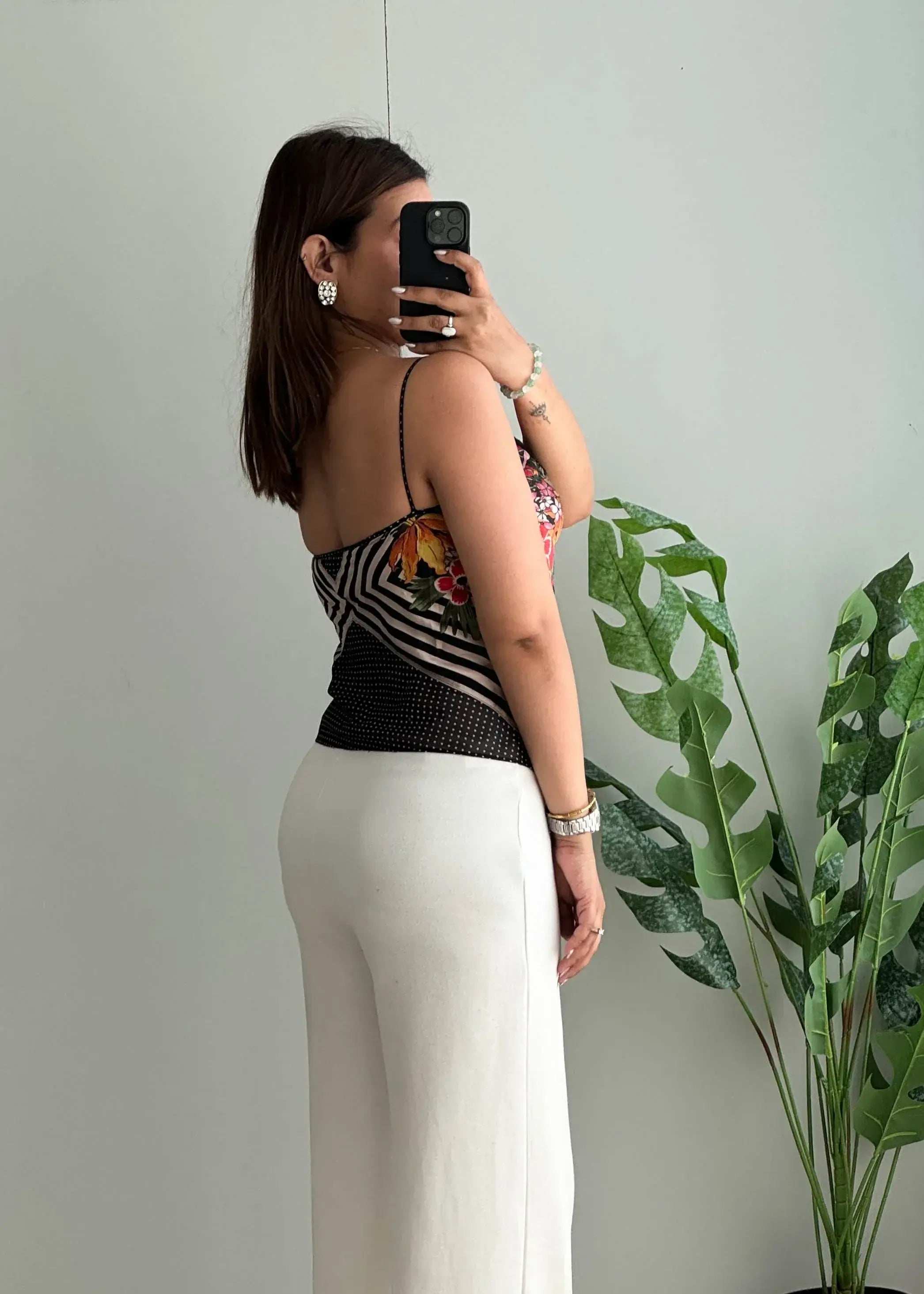 Size XS-S, Satin printed cami top - Closet by Payal